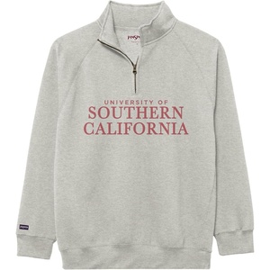 JanSport NCAA Officially Licensed Rival Quarter Zip Sweatshirt, Long Sleeve Unisex, Cotton-Polyester Blend, Stand-Up Collar(USC Trojans)