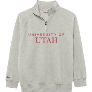 JanSport NCAA Officially Licensed Rival Quarter Zip Sweatshirt, Long Sleeve Unisex, Cotton-Polyester Blend, Stand-Up Collar(Utah Utes)