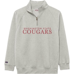 JanSport NCAA Officially Licensed Rival Quarter Zip Sweatshirt, Long Sleeve Unisex, Cotton-Polyester Blend, Stand-Up Collar(Washington State Cougars)