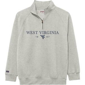 JanSport NCAA Officially Licensed Rival Quarter Zip Sweatshirt, Long Sleeve Unisex, Cotton-Polyester Blend, Stand-Up Collar(West Virginia Mountaineers)