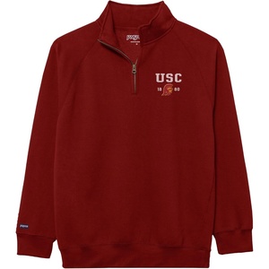 JanSport Unisex Adult NCAA Officially Licensed Rival Long Sleeve Stand-Up Collar Quarter Zip Sweatshirt(USC Trojans)