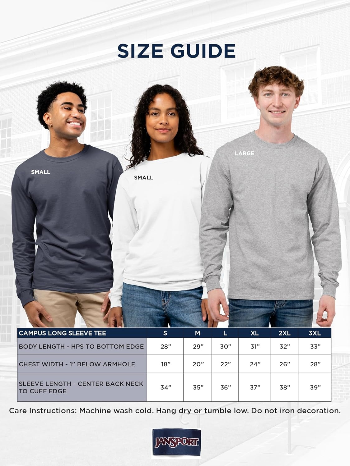 image:imageJanSport NCAA Officially Licensed Campus Long Sleeve T Shirt for Men Soft amp Breathable PreShrunk Cotton Crewneck T ShirtLouisville Cardinals
