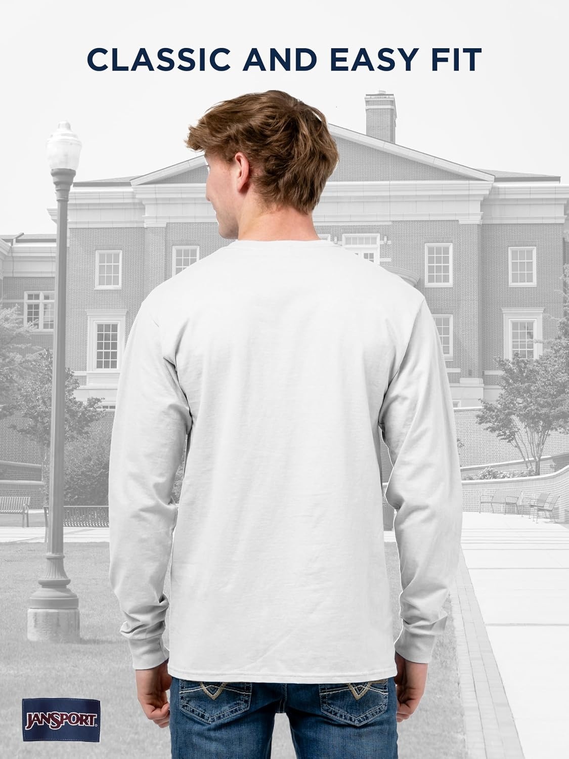image:imageJanSport NCAA Officially Licensed Campus Long Sleeve T Shirt for Men Soft amp Breathable PreShrunk Cotton Crewneck T ShirtMichigan State Spartans