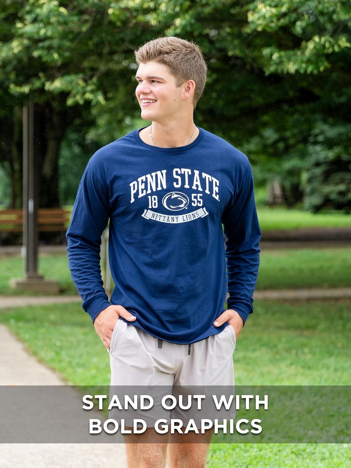 image:imageJanSport NCAA Officially Licensed Campus Long Sleeve T Shirt for Men Soft amp Breathable PreShrunk Cotton Crewneck T ShirtPenn State Nittany Lions