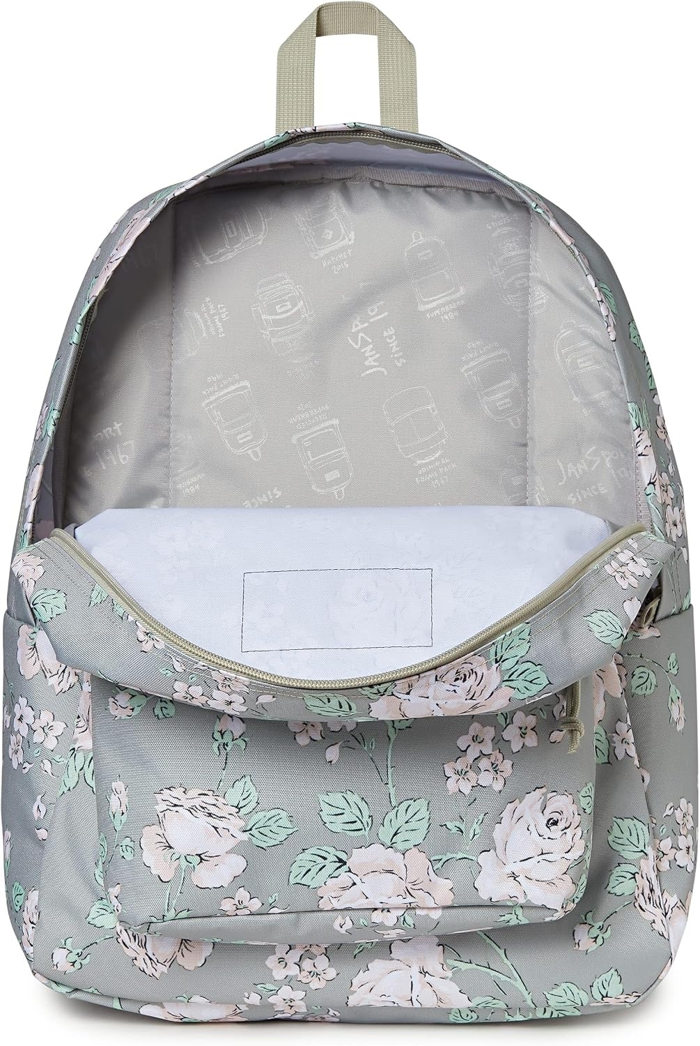 image:imageJanSport SuperBreak One Backpack Durable Lightweight Bag with 1 Main Compartment Front Utility Pocket with Builtin Organizer Premium Backpack Cyberspace GalaxyGarden Roses Silver