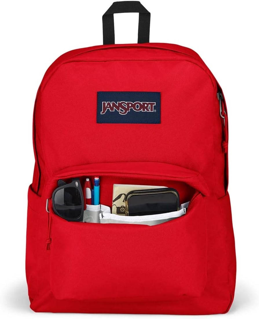 image:imageJanSport Superbreak Backpack Durable Lightweight Premium Backpack WhiteRed Tape