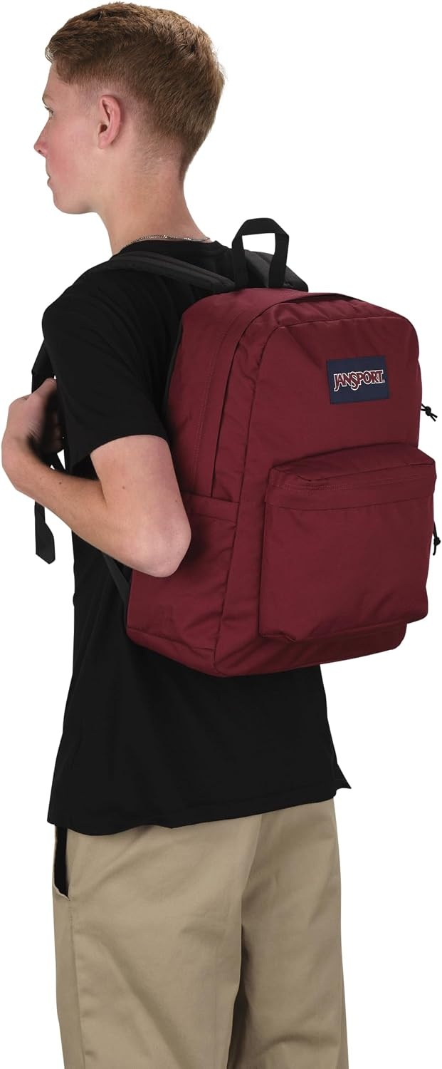 image:imageJanSport Superbreak Backpack Durable Lightweight Premium Backpack WhiteRusset Red