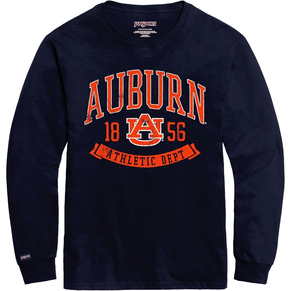 image:imageJanSport NCAA Officially Licensed Campus Long Sleeve T Shirt for Men Soft amp Breathable PreShrunk Cotton Crewneck T ShirtAuburn Tigers