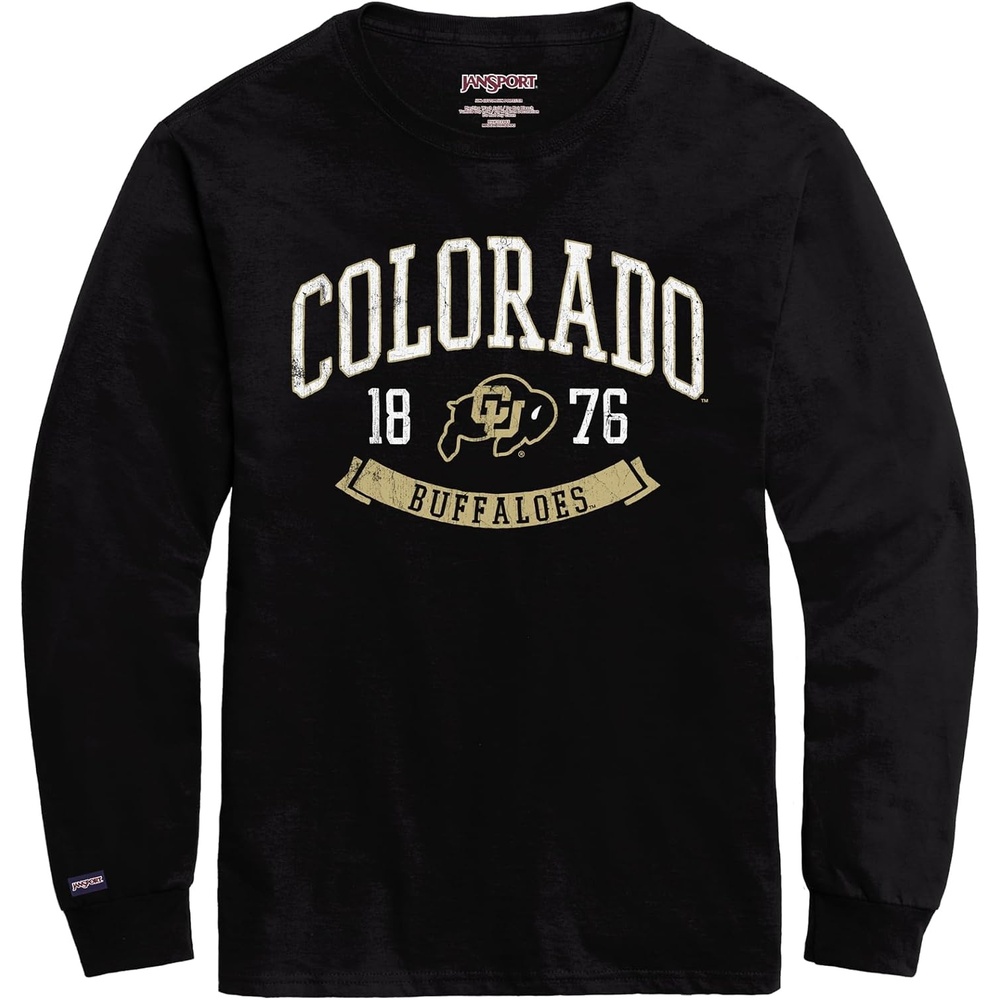 image:imageJanSport NCAA Officially Licensed Campus Long Sleeve T Shirt for Men Soft amp Breathable PreShrunk Cotton Crewneck T ShirtColorado Buffaloes
