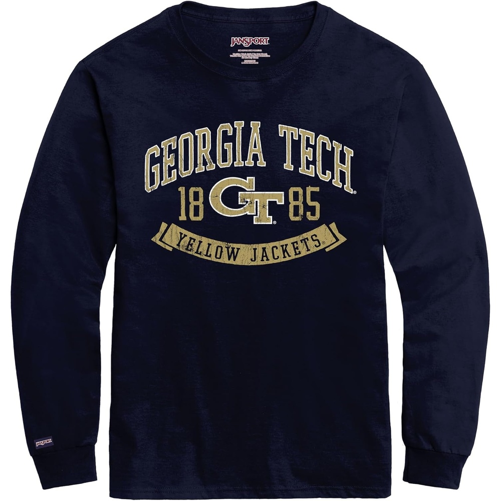 image:imageJanSport NCAA Officially Licensed Campus Long Sleeve T Shirt for Men Soft amp Breathable PreShrunk Cotton Crewneck T ShirtGeorgia Tech Yellow Jackets