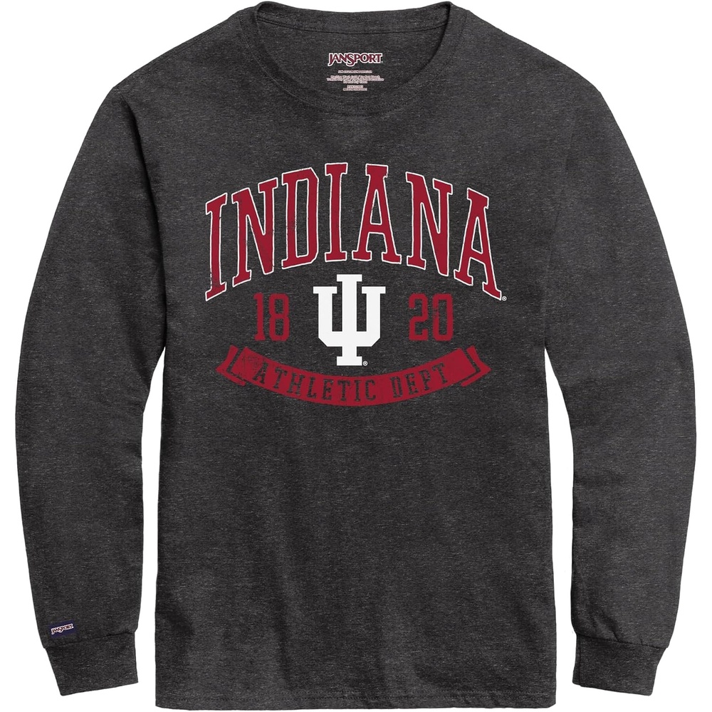 image:imageJanSport NCAA Officially Licensed Campus Long Sleeve T Shirt for Men Soft amp Breathable PreShrunk Cotton Crewneck T ShirtIndiana Hoosiers