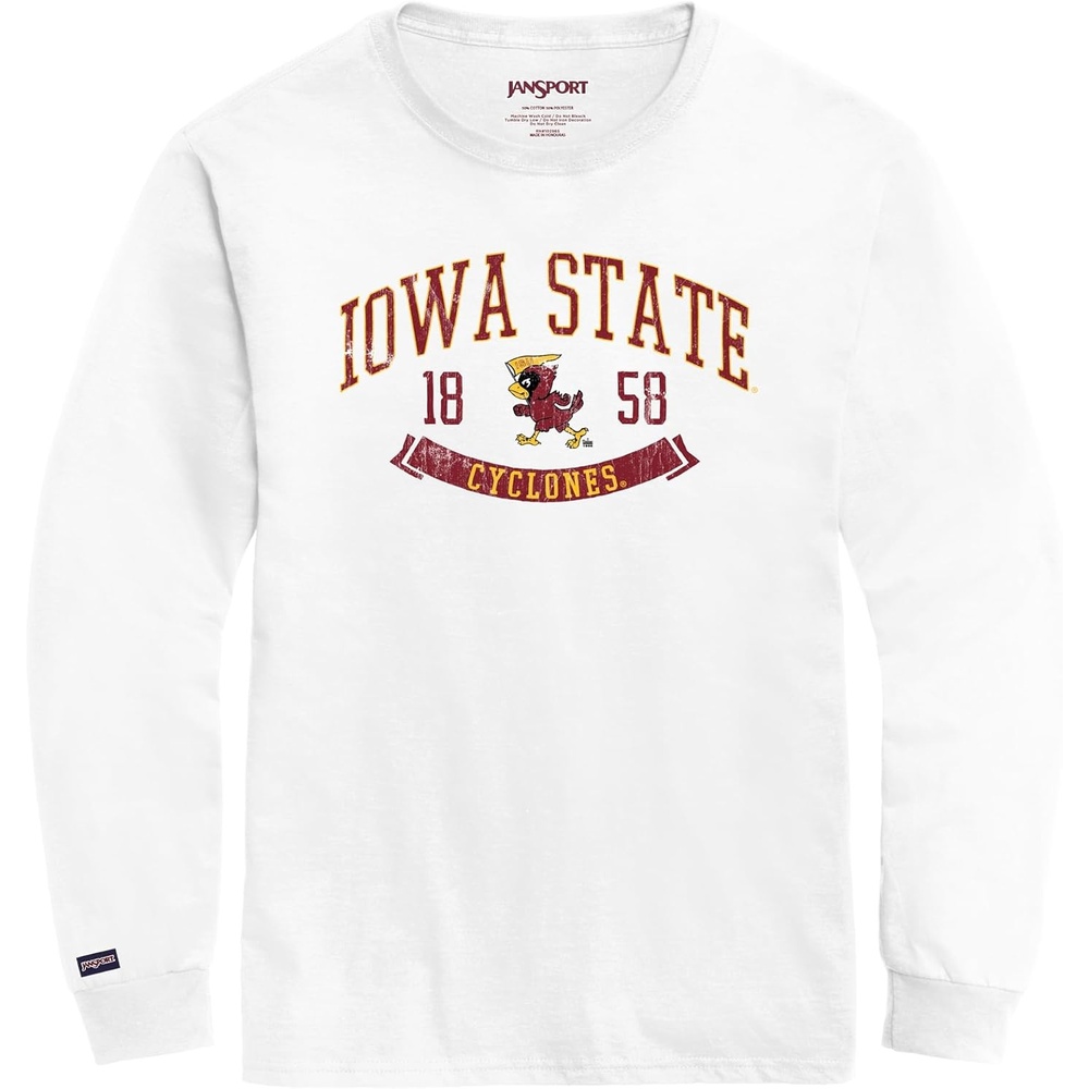 image:imageJanSport NCAA Officially Licensed Campus Long Sleeve T Shirt for Men Soft amp Breathable PreShrunk Cotton Crewneck T ShirtIowa State Cyclones