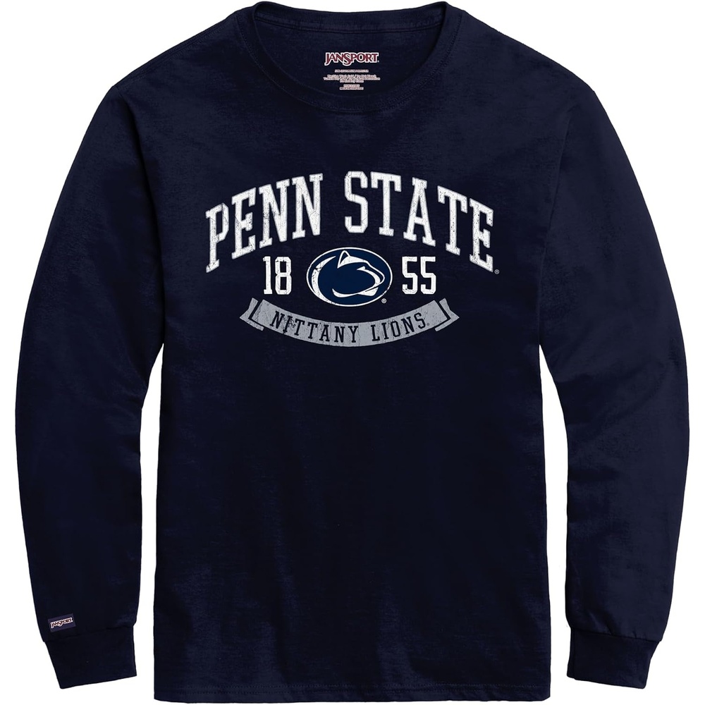 image:imageJanSport NCAA Officially Licensed Campus Long Sleeve T Shirt for Men Soft amp Breathable PreShrunk Cotton Crewneck T ShirtPenn State Nittany Lions