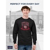 JanSport NCAA Officially Licensed Campus Long Sleeve T Shirt for Men, Soft & Breathable Pre-Shrunk Cotton Crewneck T Shirt(Louisville Cardinals)