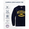 JanSport NCAA Officially Licensed Campus Long Sleeve T Shirt for Men, Soft & Breathable Pre-Shrunk Cotton Crewneck T Shirt(Michigan Wolverines)