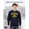 JanSport NCAA Officially Licensed Campus Long Sleeve T Shirt for Men, Soft & Breathable Pre-Shrunk Cotton Crewneck T Shirt(Michigan Wolverines)