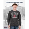 JanSport NCAA Officially Licensed Campus Long Sleeve T Shirt for Men, Soft & Breathable Pre-Shrunk Cotton Crewneck T Shirt(North Carolina State Wolfpack)