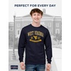 JanSport NCAA Officially Licensed Campus Long Sleeve T Shirt for Men, Soft & Breathable Pre-Shrunk Cotton Crewneck T Shirt(West Virginia Mountaineers)