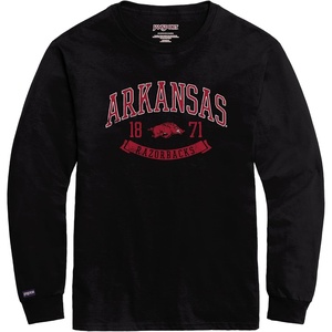 JanSport NCAA Officially Licensed Campus Long Sleeve T Shirt for Men, Soft & Breathable Pre-Shrunk Cotton Crewneck T Shirt(Arkansas Razorbacks)
