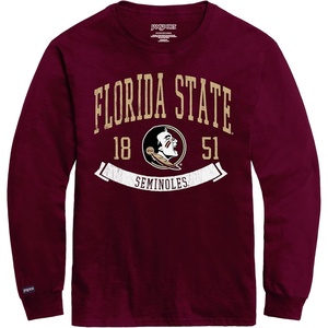 JanSport NCAA Officially Licensed Campus Long Sleeve T Shirt for Men, Soft & Breathable Pre-Shrunk Cotton Crewneck T Shirt(Florida State Seminoles)