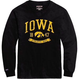 JanSport NCAA Officially Licensed Campus Long Sleeve T Shirt for Men, Soft & Breathable Pre-Shrunk Cotton Crewneck T Shirt(Iowa Hawkeyes)