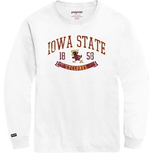 JanSport NCAA Officially Licensed Campus Long Sleeve T Shirt for Men, Soft & Breathable Pre-Shrunk Cotton Crewneck T Shirt(Iowa State Cyclones)