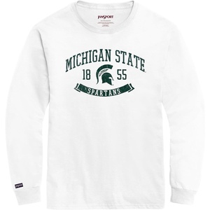 JanSport NCAA Officially Licensed Campus Long Sleeve T Shirt for Men, Soft & Breathable Pre-Shrunk Cotton Crewneck T Shirt(Michigan State Spartans)
