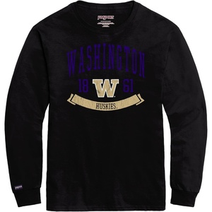 JanSport NCAA Officially Licensed Campus Long Sleeve T Shirt for Men, Soft & Breathable Pre-Shrunk Cotton Crewneck T Shirt(Washington Huskies)
