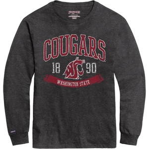 JanSport NCAA Officially Licensed Campus Long Sleeve T Shirt for Men, Soft & Breathable Pre-Shrunk Cotton Crewneck T Shirt(Washington State Cougars)