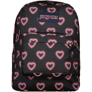 JanSport SuperBreak One Backpack – Durable, Lightweight Bag with 1 Main Compartment, Front Utility Pocket with Built-in Organizer, Premium Backpack, Cyberspace Galaxy(Happy Hearts Black)