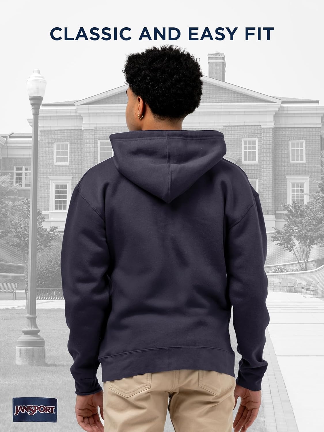 image:imageJanSport NCAA Officially Licensed Rival Full Zip Hood Long Sleeve Unisex Hoodie CottonPolyester Blend with DoubleLayered Fleece Hood amp ExtraDeep Front Pockets Adjustable Drawstring Navy