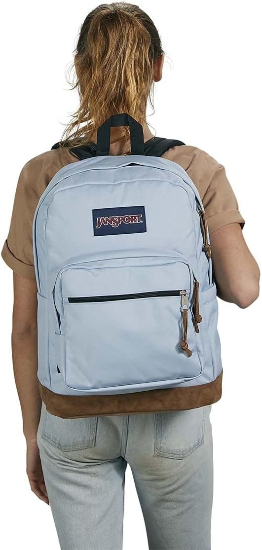 image:imageJanSport Right Pack Backpack Durable Daypack with Padded 15 Laptop Sleeve Spacious Main Compartment amp Integrated Water Bottle Pocket Misty RoseBlue Dusk