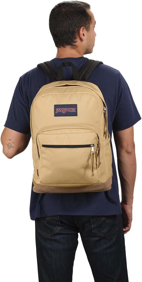 image:imageJanSport Right Pack Backpack Durable Daypack with Padded 15 Laptop Sleeve Spacious Main Compartment amp Integrated Water Bottle Pocket Misty RoseCurry