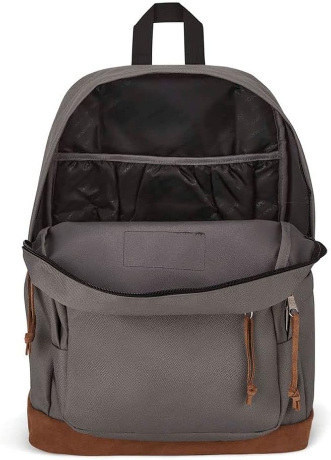 image:imageJanSport Right Pack Backpack Durable Daypack with Padded 15 Laptop Sleeve Spacious Main Compartment amp Integrated Water Bottle Pocket Misty RoseGraphite Grey
