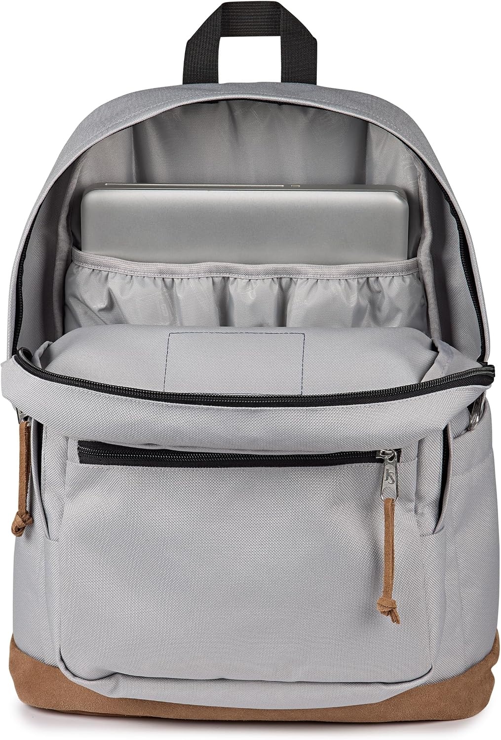 image:imageJanSport Right Pack Backpack Durable Daypack with Padded 15 Laptop Sleeve Spacious Main Compartment amp Integrated Water Bottle Pocket Misty RoseGrounded Grey