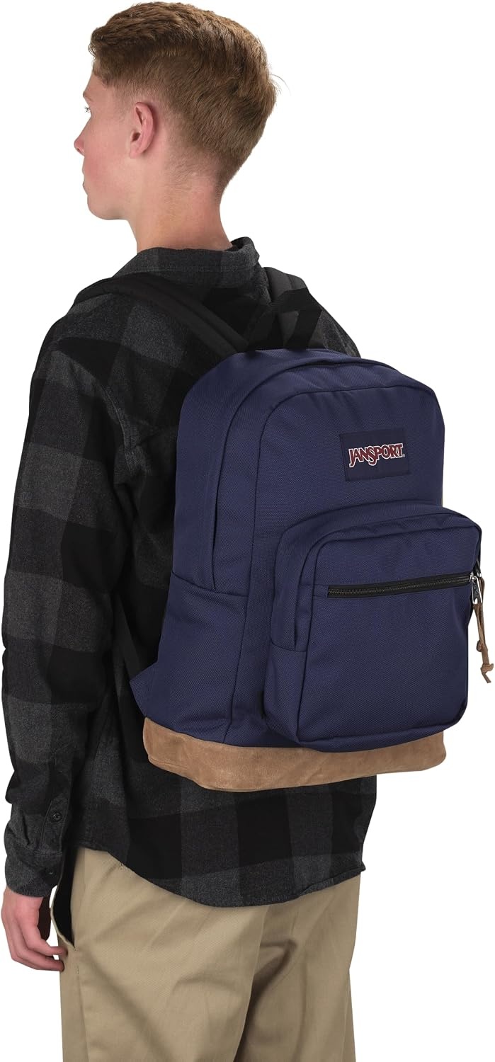image:imageJanSport Right Pack Backpack Durable Daypack with Padded 15 Laptop Sleeve Spacious Main Compartment amp Integrated Water Bottle Pocket Misty RoseNavy