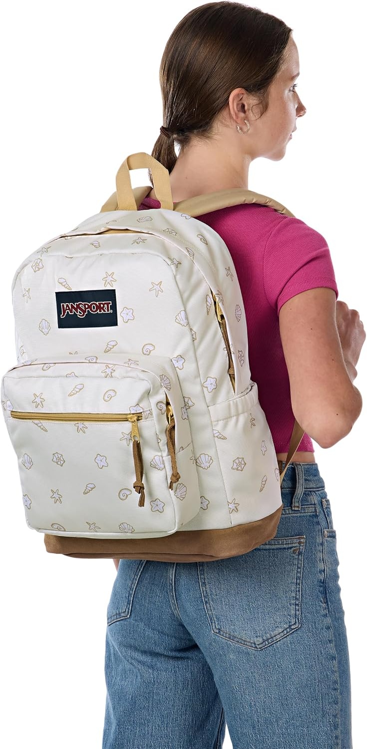 image:imageJanSport Right Pack Backpack Durable Daypack with Padded 15 Laptop Sleeve Spacious Main Compartment amp Integrated Water Bottle Pocket Misty RoseShell Yes