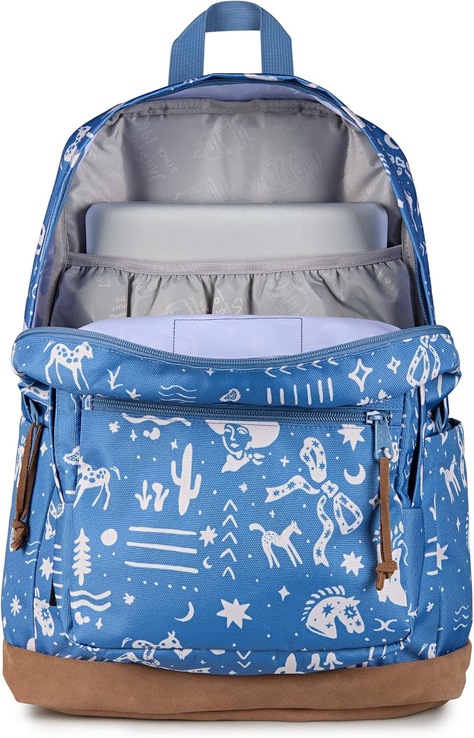image:imageJanSport Right Pack Backpack Durable Daypack with Padded 15 Laptop Sleeve Spacious Main Compartment amp Integrated Water Bottle Pocket Misty RoseYeehaw and Horses Elemental BlueCream