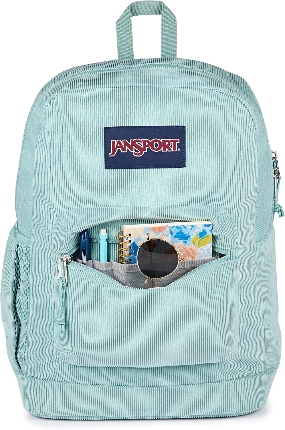 image:imageJanSport Cross Town Plus Remix Backpack Padded Back Panel Laptop Sleeve and Front Pocket Organizer Travertine CorduroyFaded Sage Corduroy