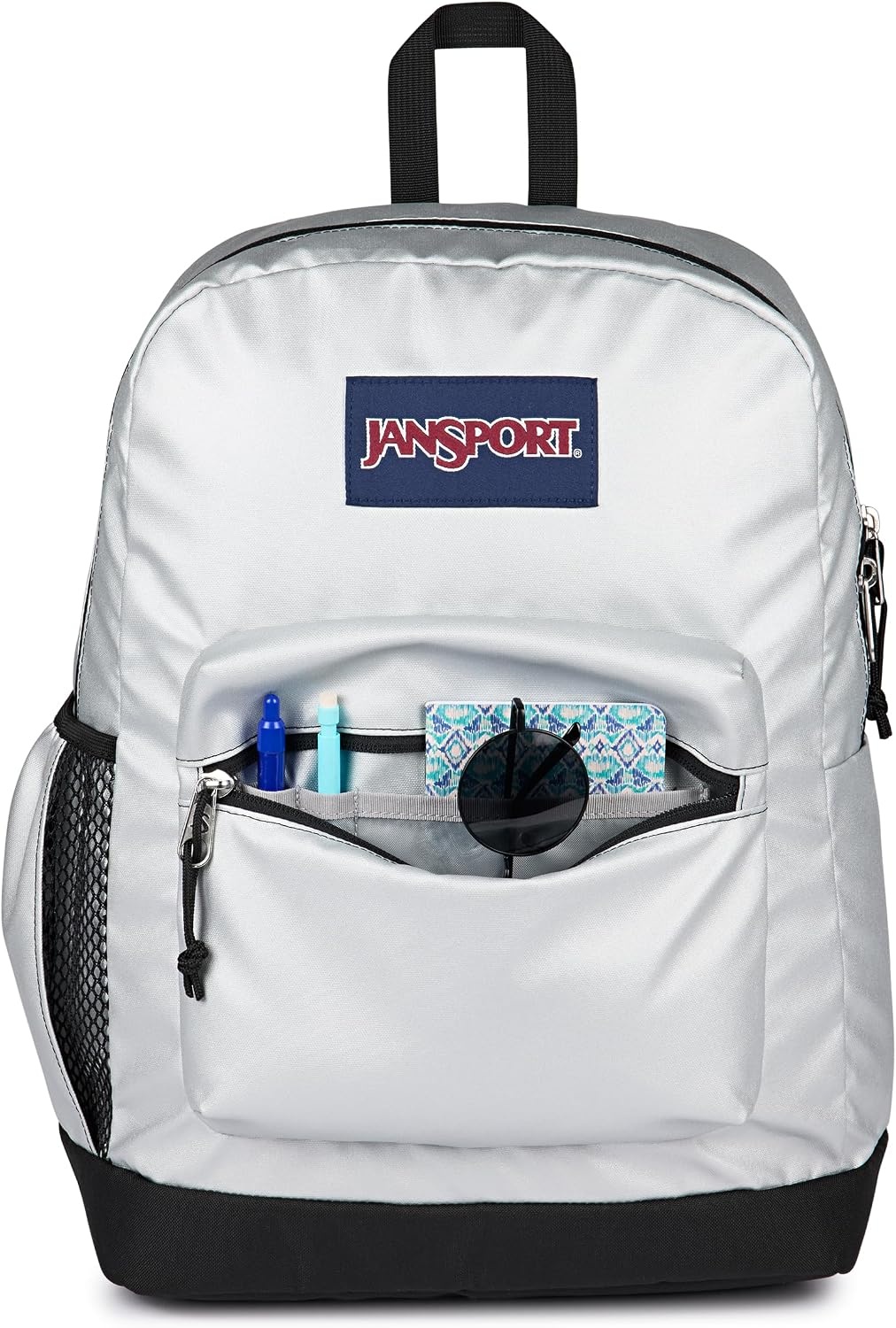 image:imageJanSport Cross Town Plus Remix Backpack Padded Back Panel Laptop Sleeve and Front Pocket Organizer Travertine CorduroyShine