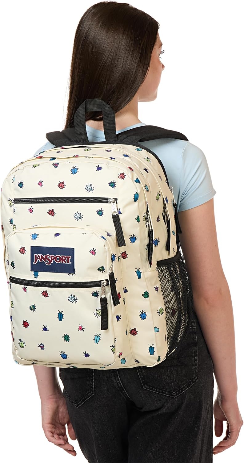 image:imageJanSport Laptop Backpack Computer Bag with 2 Compartments Ergonomic Shoulder Straps 15 Laptop Sleeve Haul Handle Fluttering FieldsA Bugs Vibe