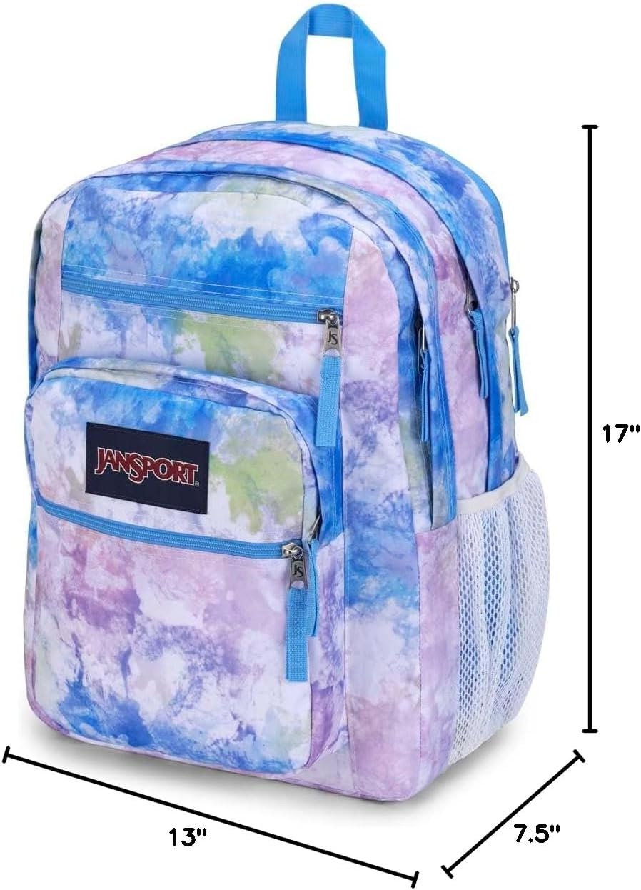 image:imageJanSport Laptop Backpack Computer Bag with 2 Compartments Ergonomic Shoulder Straps 15 Laptop Sleeve Haul Handle Fluttering FieldsBatik Wash