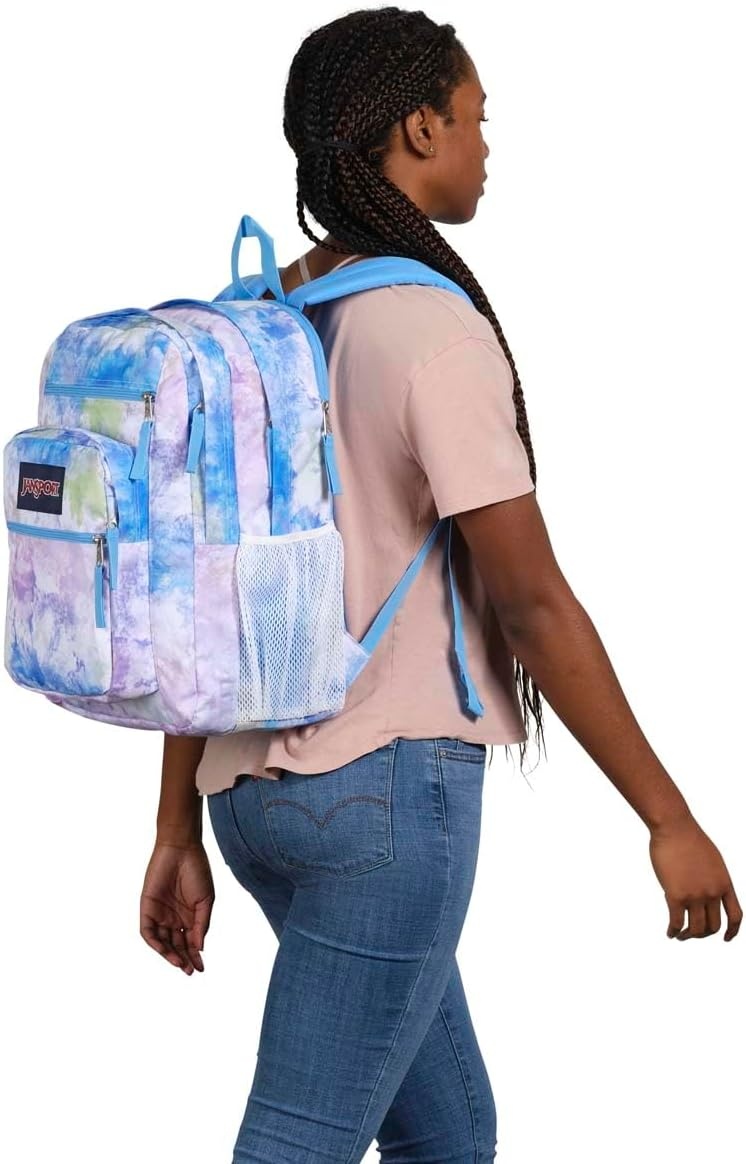 image:imageJanSport Laptop Backpack Computer Bag with 2 Compartments Ergonomic Shoulder Straps 15 Laptop Sleeve Haul Handle Fluttering FieldsBatik Wash