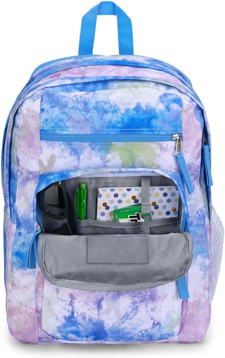 image:imageJanSport Laptop Backpack Computer Bag with 2 Compartments Ergonomic Shoulder Straps 15 Laptop Sleeve Haul Handle Fluttering FieldsBatik Wash