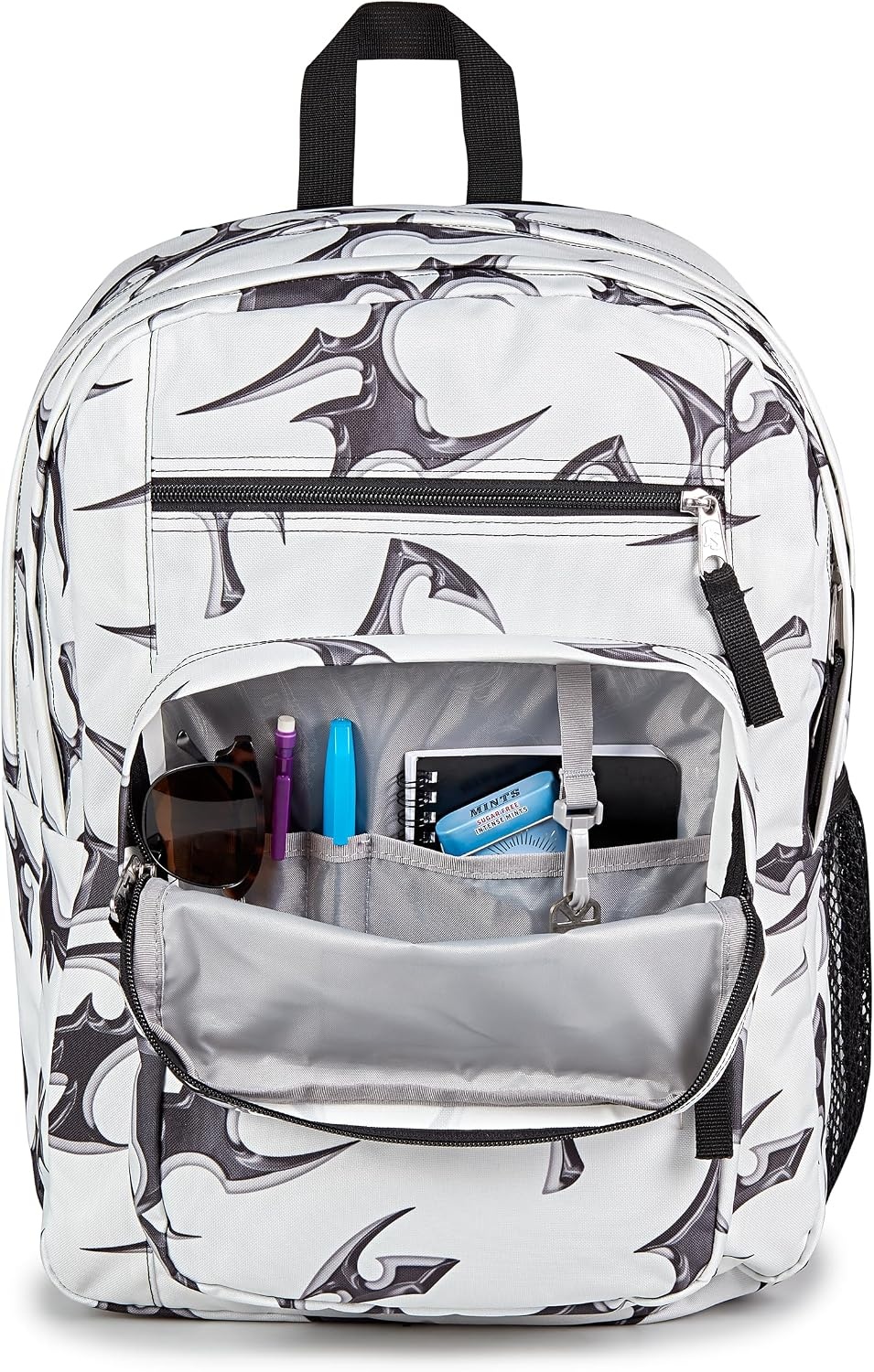 image:imageJanSport Laptop Backpack Computer Bag with 2 Compartments Ergonomic Shoulder Straps 15 Laptop Sleeve Haul Handle Fluttering FieldsCyber Silver White