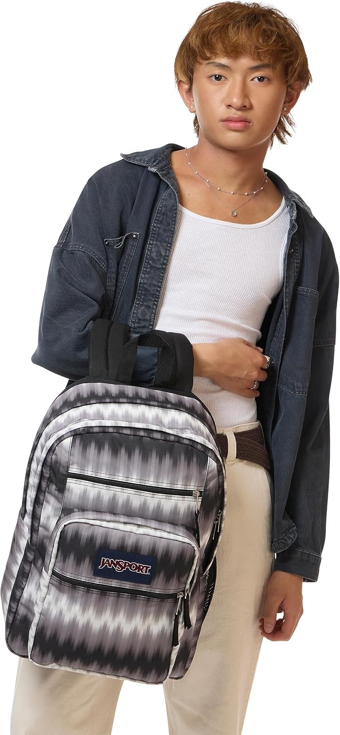 image:imageJanSport Laptop Backpack Computer Bag with 2 Compartments Ergonomic Shoulder Straps 15 Laptop Sleeve Haul Handle Fluttering FieldsDigi Tie Dye Black