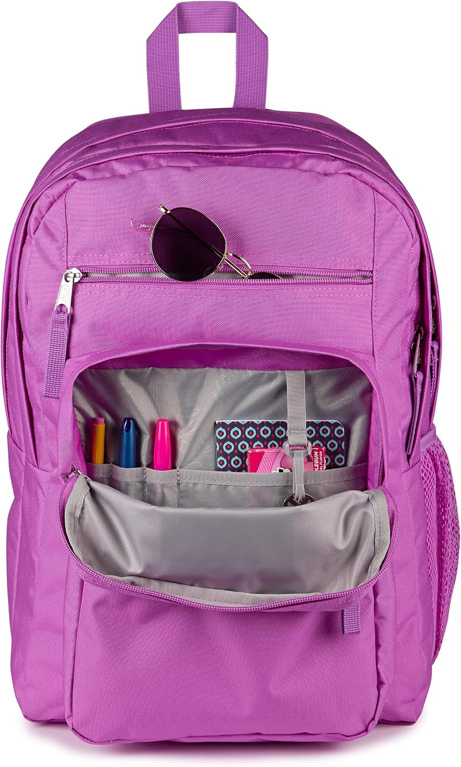 image:imageJanSport Laptop Backpack Computer Bag with 2 Compartments Ergonomic Shoulder Straps 15 Laptop Sleeve Haul Handle Fluttering FieldsDigital Fuchsia