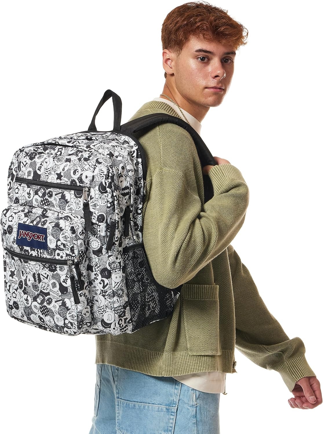 image:imageJanSport Laptop Backpack Computer Bag with 2 Compartments Ergonomic Shoulder Straps 15 Laptop Sleeve Haul Handle Fluttering FieldsDoodle Dots