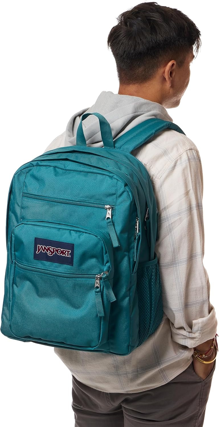 image:imageJanSport Laptop Backpack Computer Bag with 2 Compartments Ergonomic Shoulder Straps 15 Laptop Sleeve Haul Handle Fluttering FieldsEmerald Pool
