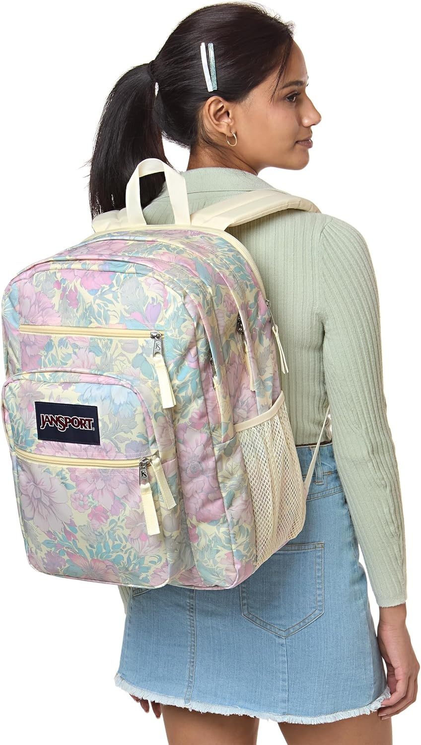 image:imageJanSport Laptop Backpack Computer Bag with 2 Compartments Ergonomic Shoulder Straps 15 Laptop Sleeve Haul Handle Fluttering FieldsFaded Tapestry